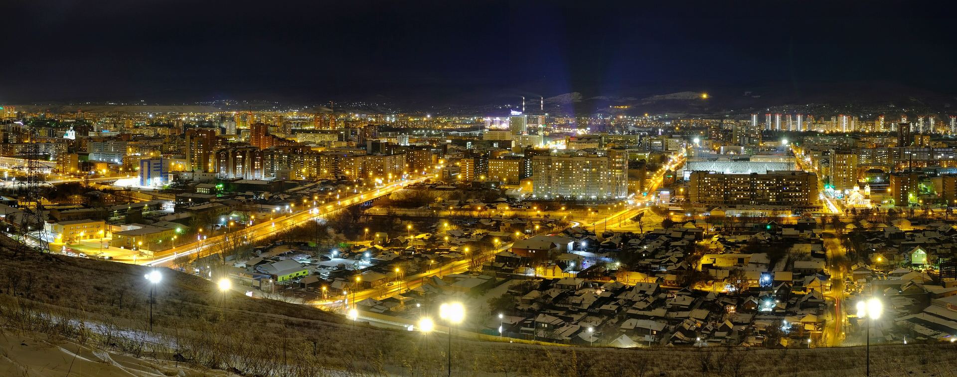 Ночная панорама Красноярска